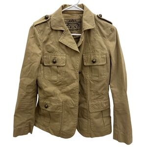 Banana Republic Travel & Safari Army Field Jacket Khaki Womens‎ Size 4 Y2K 2006